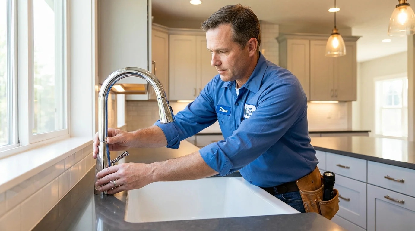 Kitchen faucet installation by Johns Plumbing LLC in Staples